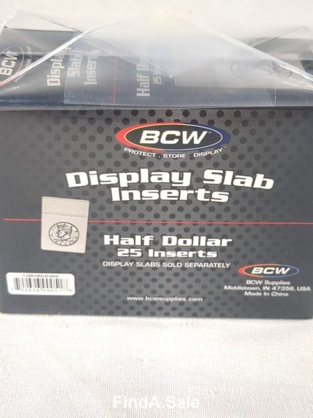 BCW Display Slab Inserts, Half Dollar, 25-Count